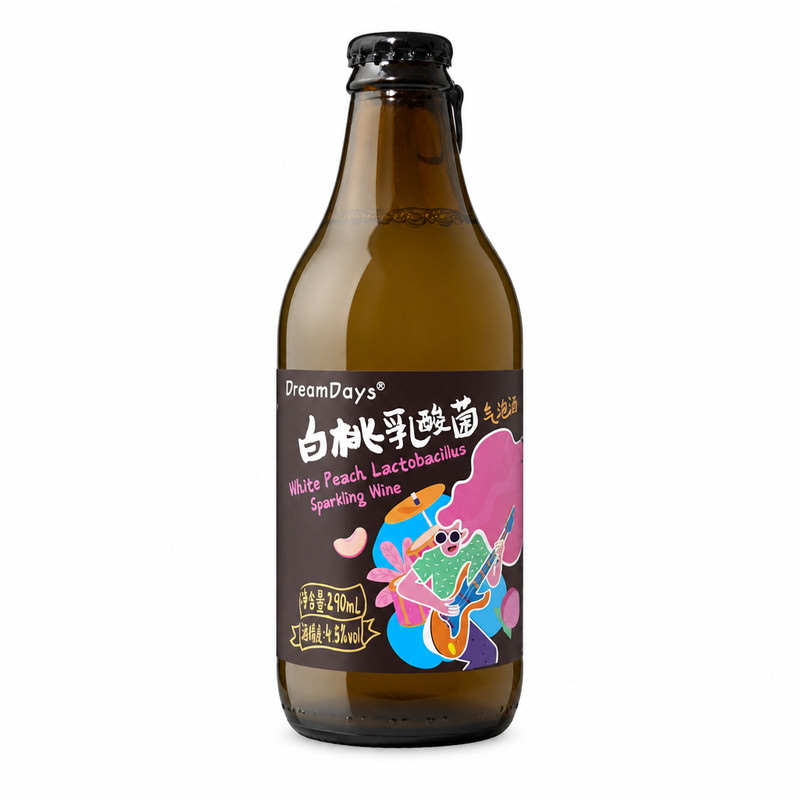 乳果那年白桃乳酸菌气泡酒果酒女生微醺起泡酒女士低度甜酒