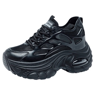 超轻不累脚厚底老爹鞋女2026新款薄款透气网面9cm内增高运动女鞋