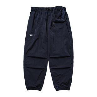 RESTICK 日系金属尼龙户外机能伞兵裤男秋冬加绒加厚工装裤长裤