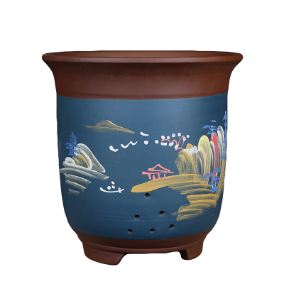 紫砂大口径陶瓷兰花盆