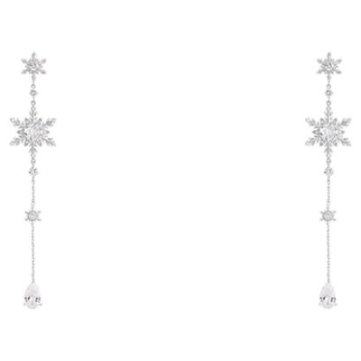 夸张长款流苏银色雪花耳环耳饰