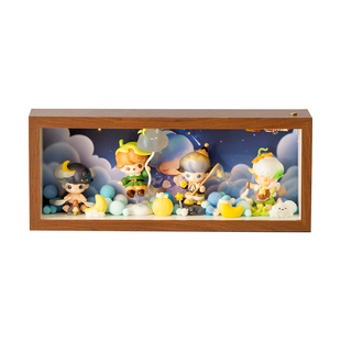 DIMOO梦里梦外星星人带灯盲盒收纳盒泡泡玛特手办展示柜相框摆件