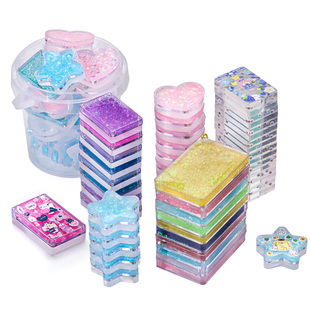 咕卡砖流沙咕咔砖卡砖咕卡砖块套装麻将水晶异形大骨卡估卡全套古卡转专儿童女孩贴纸玩具咕盘咕砖桶一元一个