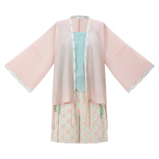 花朝记|果冻|宋制汉服元素对襟衫半袖宋裤短裤天丝简约日常风夏