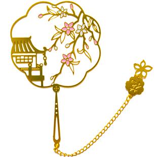 团扇金属书签古典中国风镂空古风礼品送老外文艺小清新学生用教师节礼物创意实用企业年会礼品春晼晚原创