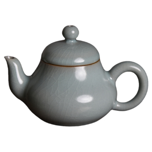 清凉寺原矿汝瓷 赵艳林全手工茶壶 思亭壶 支钉烧仿古釉高端茶壶