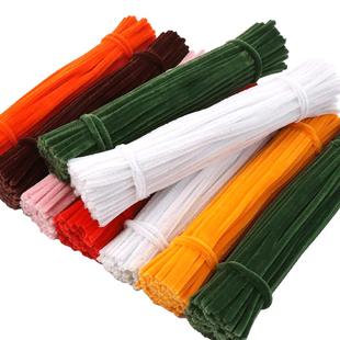 扭扭棒花束手工diy特密彩色绿色加密毛根郁金香向日葵编织材料包全套妞妞棒幼儿园儿童母亲节花环超密绒批发