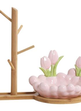 郁金香玄关钥匙收纳摆件陶瓷简约