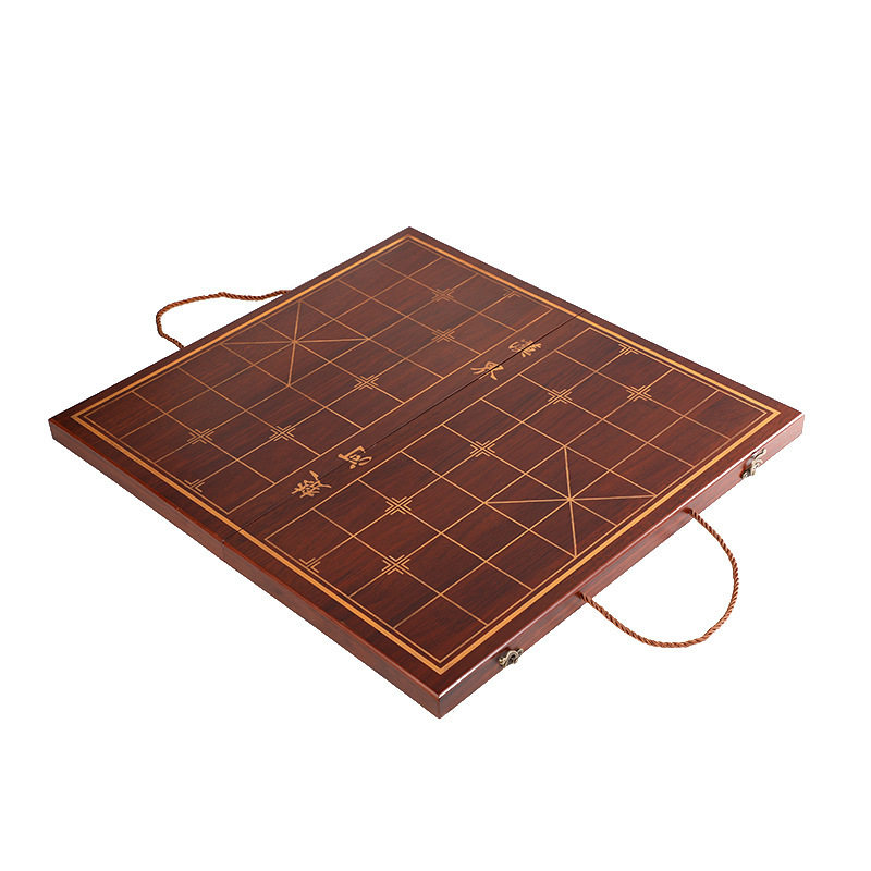 中国象棋木质可折叠棋盘新款便携式手提盒大号复古简约棋子收纳盒
