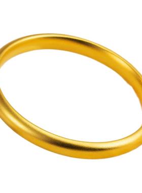 女沙金999宽面素圈传承手镯