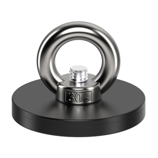 包胶磁铁吊环挂钩不伤漆强磁吸盘不锈钢吊环强磁包胶打捞强磁吊环