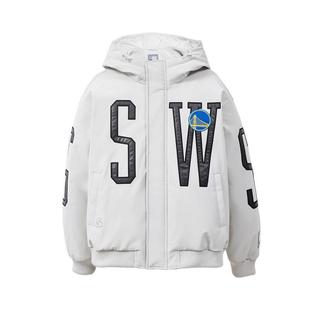 绫致杰克琼斯NBA联名款勇士队宽松百搭日常舒适潮刺绣连帽羽绒服