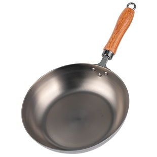 卢记钛锅纯钛全钛锻打锤纹无涂层平底煎锅不粘锅鸡蛋烙饼牛排煎锅