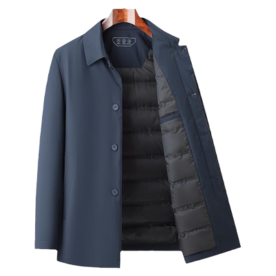 雅鹿男士商务休闲翻领羽绒服