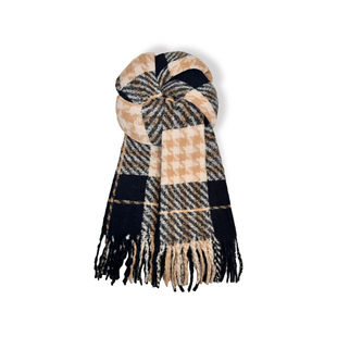 MINISO名创优品格子围巾女冬季2025新款披肩感氛围感千鸟格围脖男