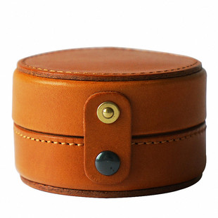 MISKSOLA复古手工真皮手镯项链戒指首饰盒手表收纳小皮盒子植鞣皮