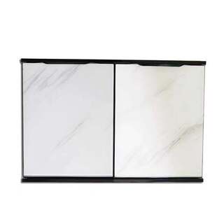 瓷砖橱柜门定制晶钢门带框拉手钢化玻璃灶台铝合金门板免打孔自装