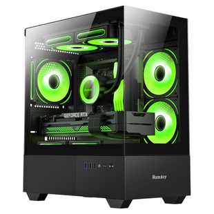 航嘉机箱G45无立柱海景箱台式机电脑主机MATX钢化玻璃宽体易安装