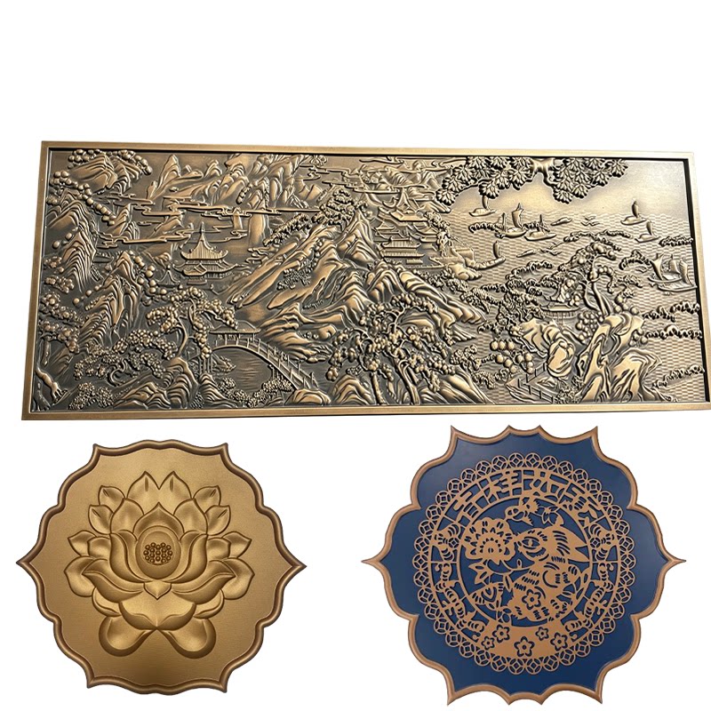 定制仿古铜浮雕牌匾雕刻铝板