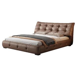 2026新款意式极简真皮大床主卧高端大气现代简约2米×2米2双人床