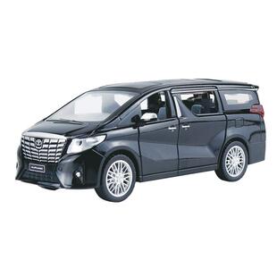 彩珀成真1:29合金汽车模型丰田埃尔法七座MPV商务车声光儿童玩具