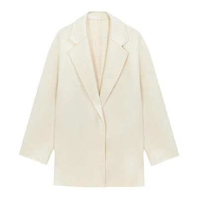 cchen陈陈_毛呢外套女宽松春季新款羊毛呢子短款白色羊绒大衣