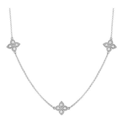 ROBERTO COIN/珂瑛PRINCESS FLOWER 18k金钻石小花三花项链