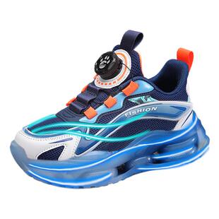 欧文跑步鞋子男童鞋超轻单网面透气垫薄款运动鞋儿童2026新款春款