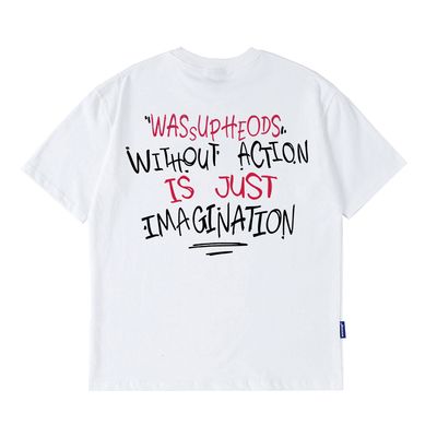 WASSUP手绘字母短袖t恤男潮牌