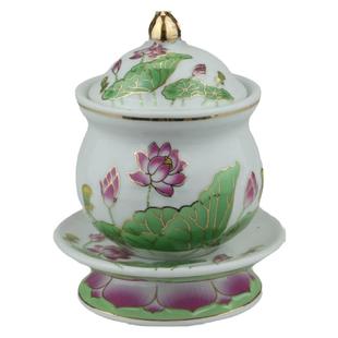 陶瓷供杯 浮雕莲花水杯 贡杯 荷花杯 观音杯财神杯仙家佛家道家杯