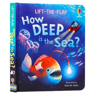 Usborne lift the flap 问与答翻翻书系列 大海有多深 英文原版绘本 How deep is the sea 海洋深度科普亲子互动翻页设计早教读物