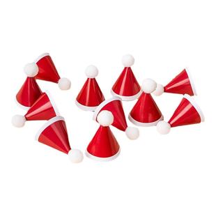 小帽子圣诞蛋糕装饰摆件迷你毛球帽卡通冰淇淋可颂纸杯甜品插件