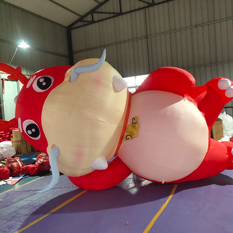 充气卡通气模大型仿真人偶龙美年吉祥物商场卡通公仔陈网毛绒红