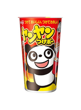 meiji明治巧克力蘸酱欣欣杯日本进口零食熊猫手指饼干儿童节礼物