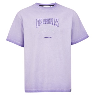 【明星同款】NBAA湖人火箭马刺队宽松纯棉休闲短袖男女款t恤紫色