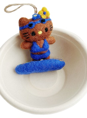 kitty凯蒂猫羊毛毡钥匙扣包挂件
