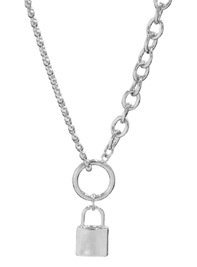 欧美ins潮街头嘻哈锁女吊坠项链