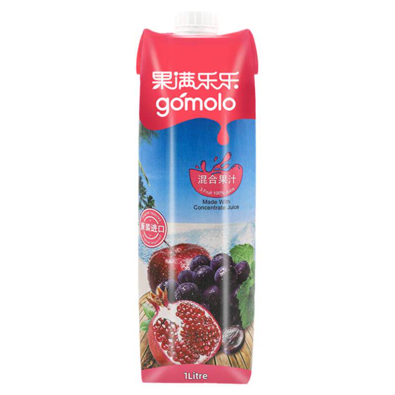 果满乐乐塞浦路斯原装进口多种水果混合100%果汁2大瓶家庭装饮料