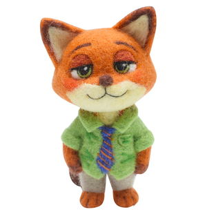 羊毛毡戳戳乐疯狂动物城朱迪警官尼克狐狸包挂件钥匙扣DIY材料包