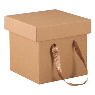 牛皮纸礼盒包装盒瓦楞纸盒正方形礼物盒子手工纯色礼品盒空盒子