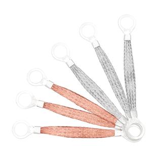 6平方紫铜法兰静电跨接线 镀锡接地线防爆铜编织带阀门法兰连接线