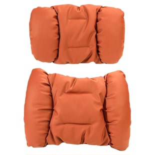 跨境新款泡泡棉汽车头枕防污皮革车载高级感护颈枕腰靠垫枕套装