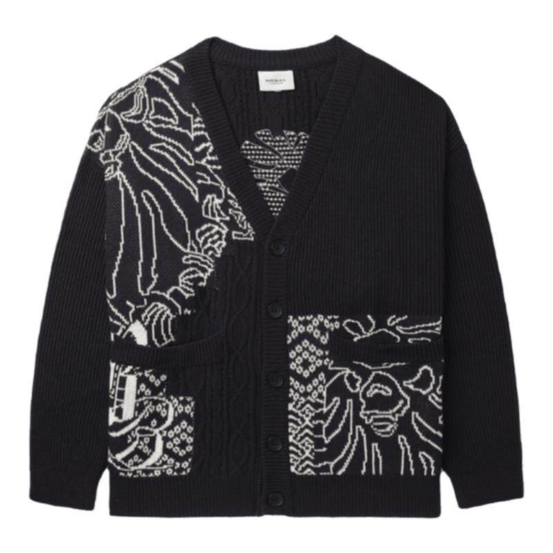 BAPEBLACK提花图案针织开衫