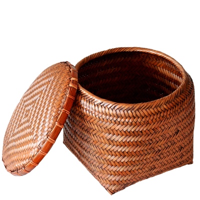 竹编仿古带盖子篮筐舞蹈道具