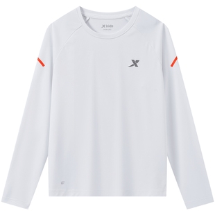 特步童装男童速干长袖T恤2026秋冬新款儿童防晒上衣中大童运动长t