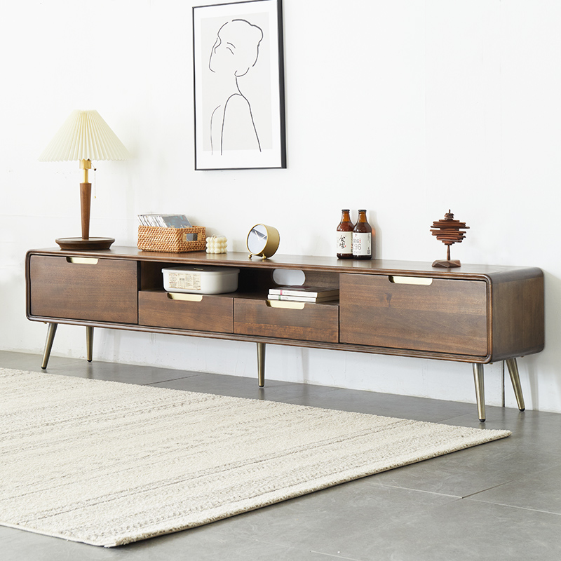 优木家具全实木电视柜1.8米2米北欧简约小户型1.5米客厅家具地柜