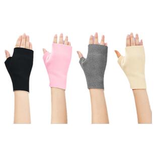 冬季儿童手套学生写作业加厚保暖漏指手套男女童护腕德绒半指防寒