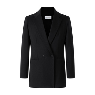Navigare意大利小帆船黑色通勤西装外套女士秋季新款百搭休闲便西