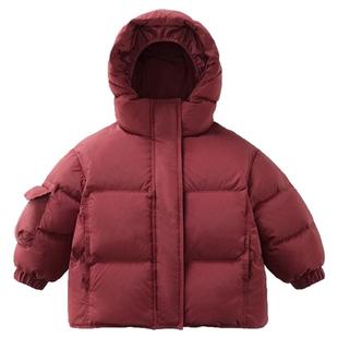 【拜年服蓄热三防】齐齐熊男童羽绒服宝宝红色新年衣服儿童鹅绒服