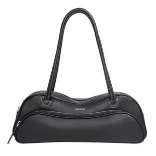 OMENTAR欧蒙特青蛙包女小众原创复古真皮腋下法棍大容量通勤包包